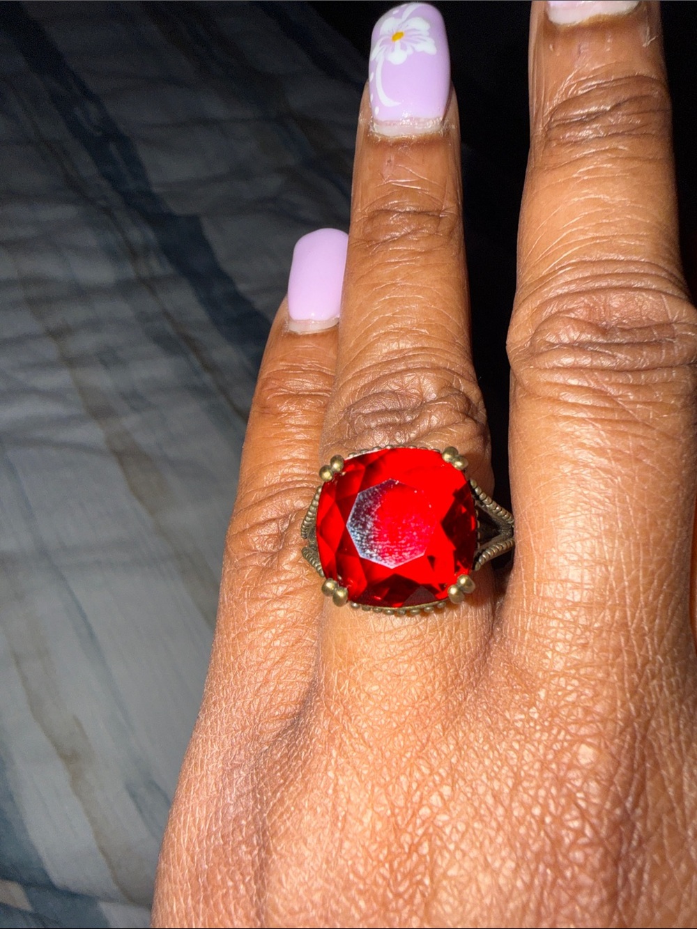 Bold Red Crystal Cocktail Ring